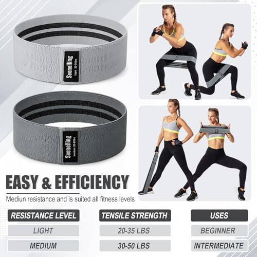 Seenelling 36 Pcs Fabric Resistance Bands - color: Gray, style: Heavy Resistance