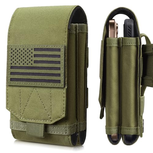 Universal Phone Pouch with MOLLE Attachment for EDC Outdoor & Tactical Gear - color: Army Green