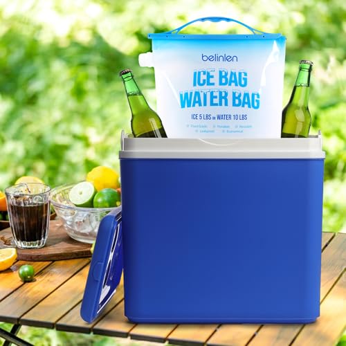 6 Pack Reusable Ice Bags for Cooler 5lb / 10lb Cooler Ice Cube Bag - size: 5lb/6Pack