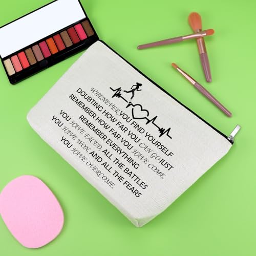 Runner Gifts for Women Running Lover Makeup Bag Inspirational Gifts for Marathon Xc Runner Cosmetic Bag Positive Present for Her Christmas Birthday Present Cross Country Running Zipper Pouch - color: Running Makeup Bag