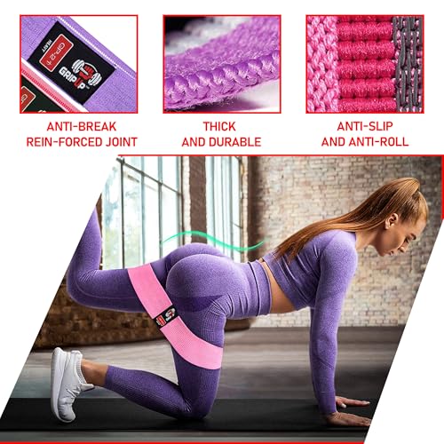 Resistance Bands for Women & Men – 3 Levels Heavy-Duty Fabric Bands for Legs, Glutes & Full Body Training, Gym, Home & Outdoor Workouts, Set of 3