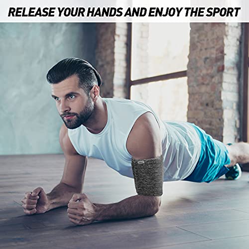 3 Pcs Running Phone Armband for Men Women, Black, Gray, White-Blue, L