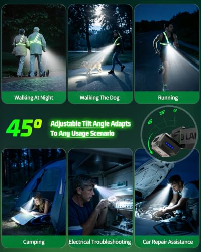 Running Lights For Runners,Sensor Mode Headlamp 2in1 Reflective Vest Light