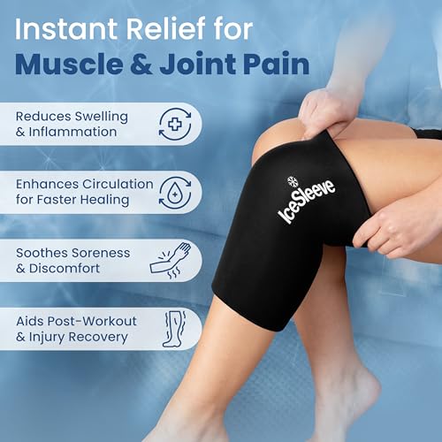 IceSleeve Elbow & Knee Ice Pack Wrap, Cold & Heat Therapy, Black SM, 1 Pack - color: Black, size: Small/Medium