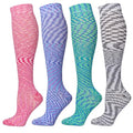 LEVSOX Compression Socks Women and Men, 20-30mmHg, Best for Nurses, Travel, Pregnancy - color: 4 Pairs Spacedye, size: Large