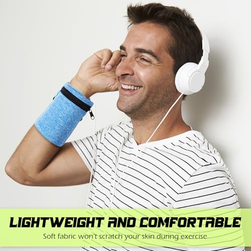 Honoson 5 Pcs Wrist Wallet Women Men Wristband Zipper - color: Bright Color