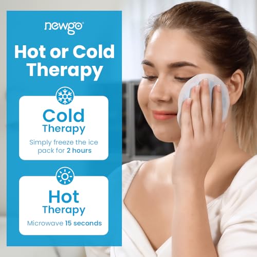 NEWGO Small Ice Packs for Injuries Reusable with Cloth Backing, 6 Packs - color: Blue - 6 Pack