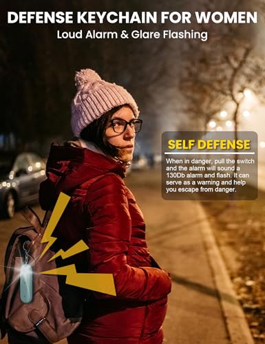 130dB Rechargeable Personal Safety Alarm Strobe Light for Women - color: Orange