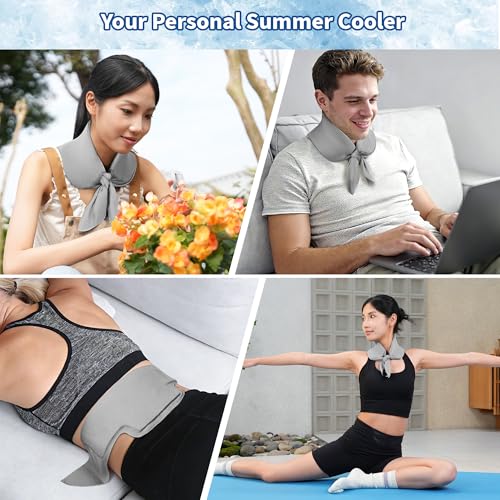 Widened Cooling Neck Wraps Long Lasting Neck Ice Pack Wrap - color: Gray