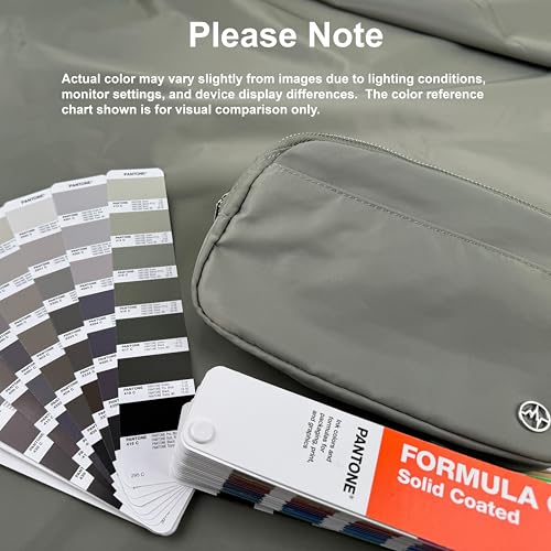 Pander Nylon Fanny Pack Belt Bag for Women with 5 Zipper Pockets - color: Grey Sage