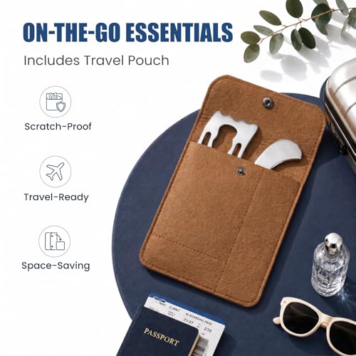 THLHKD 2 in 1 Muscle Scraper Tools Set, Stainless Steel Gua Sha Scraping Massage Tool, Physical Therapy Sports Injury Recovery, Pain Relief Deep Tissue Massage Tool - size: S+D-Shape