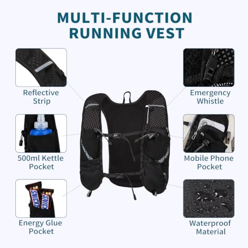 Running Vest Hydration Water Backpack with 2L Water Bladder for Women Men