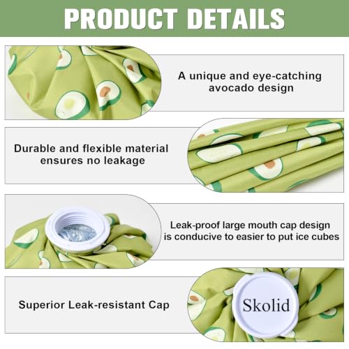 Ice Packs for Injuries Reusable, 3 Sizes, Avocado - color: Avocado