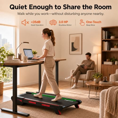 Jogwell Walking Pad with 15% Auto Incline, Full-Deck Design - color: Grey