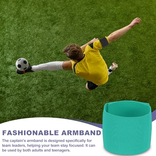 Soccer Captain Armband Elastic Wrist Arm Bands Adjustable Player Team Leader Anti-Slip Badge Sports Accessories - color: Lake Blue
