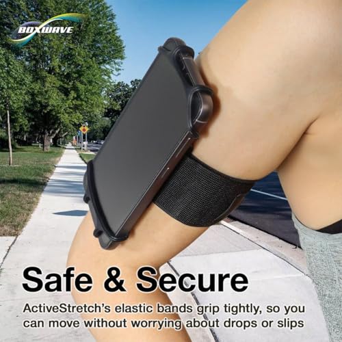 BoxWave Holster Compatible with Apple iPod Touch (7th Gen 2019) - ActiveStretch Sport Armband, Adjustable Armband for Workout and Running - Jet Black