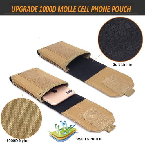 Molle Phone Pouch, Od Green Small Tactical Cell Phone Holster, Heavy Duty Waterproof Smartphone Case Holder for Vest Belt Waist (Army Green) - color: MILITARY GREEN