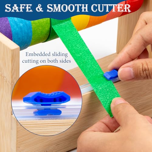 Wood Masking Tape Dispenser,Multi Roll Tape Dispenser Tape Cutter Holder
