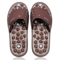 BYRIVER Acupressure Foot Massage Mat, Reflexology Tools, Spiky Ball Roller Therapy Sandals Shoes Slippers, Relief Muscle Fatigue, Sciatica, Heel, Lower Back Pain (03L) - color: Brown Spring Slippers, size: L-Men(9.5-10.5)