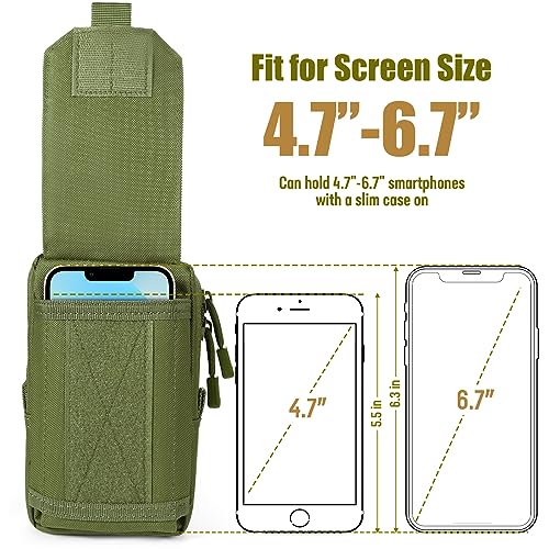 SOWHUP Tactical Molle Pouch Cell Phone Pouch Holster Small Utility EDC Pouch Gadget Organizer Bag - color: Army Green1