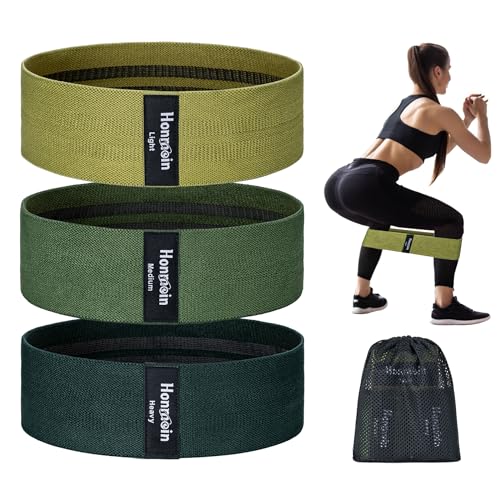 Resistance Bands for Working Out, 3 Levels Fabric Exercise Bands Set - color: Green