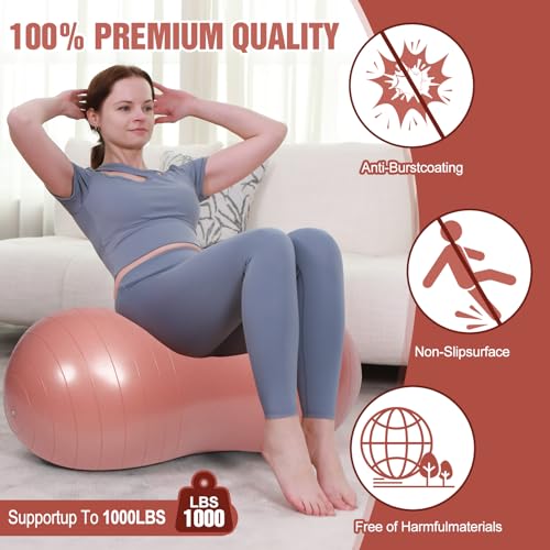 INPANY Peanut Exercise Ball for Labor, Physical Therapy & Fitness - color: Rose Pink