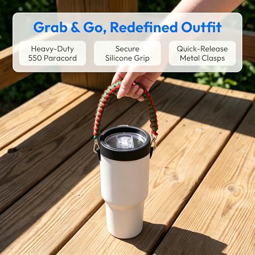 Water Bottle Handle Strap for Stanley Cup, Owala and Most 12-40oz Tumblers - color: set 1, style: 4 pcs