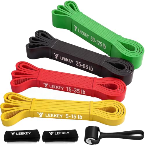 LEEKEY Resistance Bands Set for Pull Up Assistance & Exercise - color: Yellow Multicolor