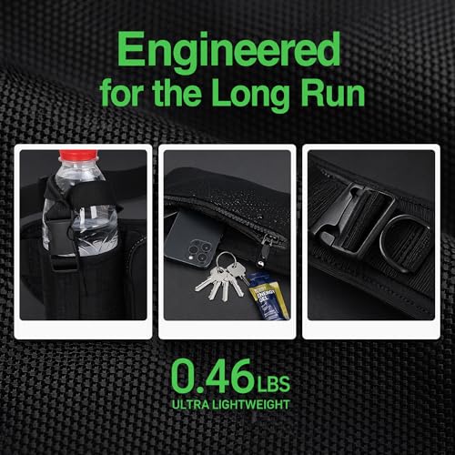 Running Belt Water Bottle Holder for Men Women, Adjustable Waist Pack