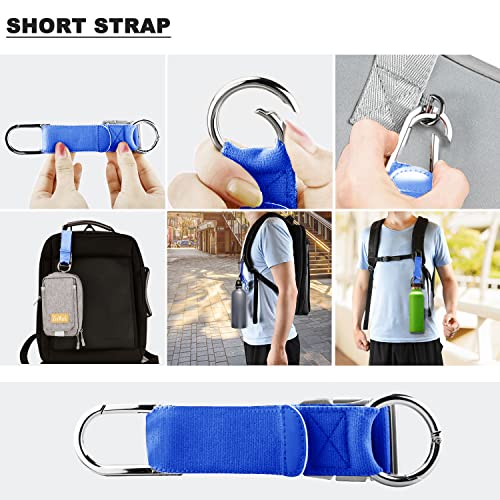 ZINZ Elastic Jacket Gripper Travel Strap with D-Ring Hooks and Buckle - color: Blue