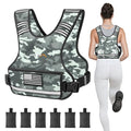 APEXUP Adjustable Weighted Vest, 4-10lb/12-18lb/20-32lb Vest with 6 Ironsand Weights and Large Pocket, Weight Vest for Men Women Strength Training, Running, Walking - color: Grey Camo, size: 4-10lbs