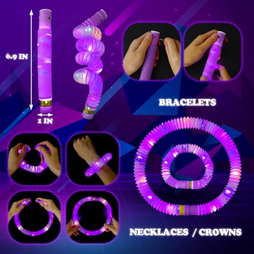 12-24 PCS Purple Glow Sticks Halloween Party Favors Toys for Kids Adults - style: Purple