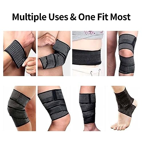 Compression Bandage Wrap, Knee Lower Leg Calf Support Band, Lower Leg Compression Wrap Brace, Thigh Compression Sleeve, Leg Brace for Sciatica Pain Relief for Football Basketball Running, Adjustable