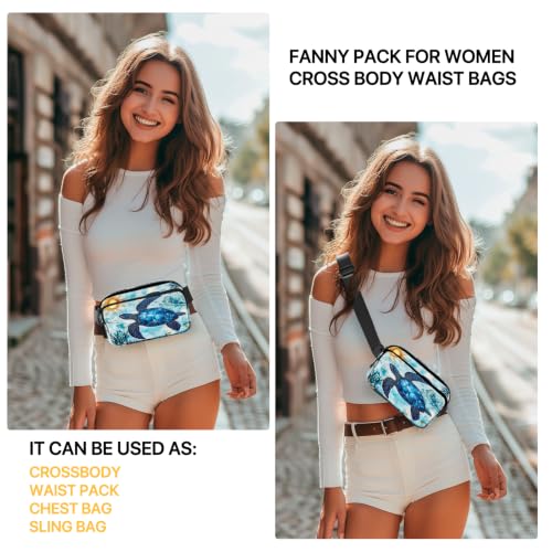 Sea Turtle Fanny Pack Women Fashion Belt Bag Waterproof Adjustable Strap Waist Pouch Casual Workout Travel Cycling Running - color: Bronze