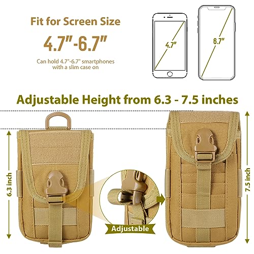 SOWHUP Tactical Molle Pouch Cell Phone Pouch Holster Small Utility EDC Pouch Gadget Organizer Bag - color: ACU2