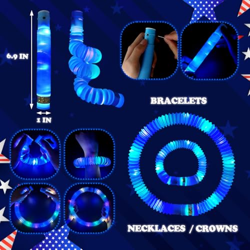 12-24 PCS Blue Glow Sticks Halloween Party Favors Toys for Kids Adults - style: Blue