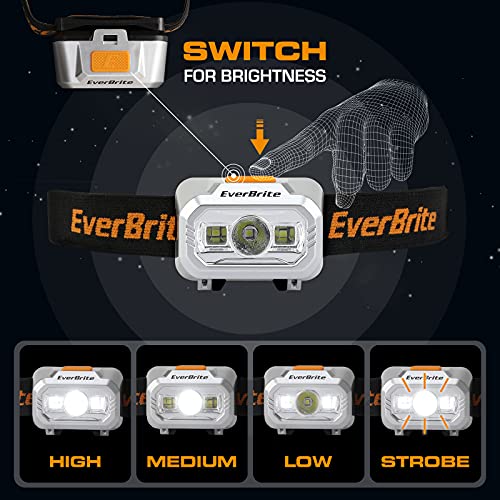 EverBrite 2 Pack LED Headlamp, 4 Lighting Modes with Pivoting Light Head