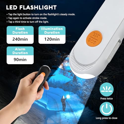 Personal Safety Alarm for Women, Works with Apple Find My, 135dB SOS Siren with Strobe Light, Anti-Loss Pull Pin, Type-C Rechargeable Keychain Alarm, iOS Only