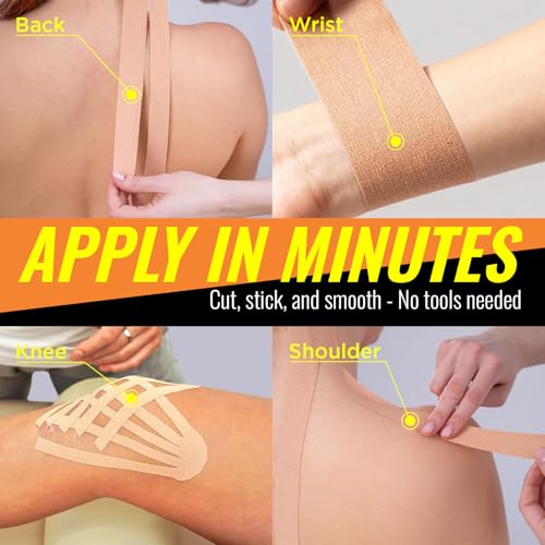 Kinesiology Tape, Elastic Latex-Free Sports and Athletic Support, 1 Roll - color: Beige