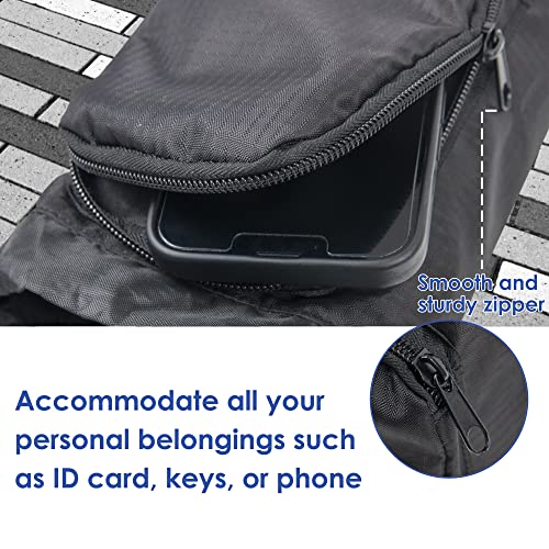 Trail maker Water Bottle Carrier Bag with Strap, Phone Pocket for Walking, Runs, Bike, Stainless Steel, Glass, Plastic - color: Black