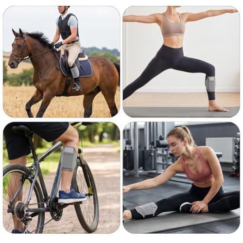 Amabro Leg Phone Holder Non Slip Cellphone Thigh Ankle Wallet Armband Strap - color: Gray, size: 30-45cm