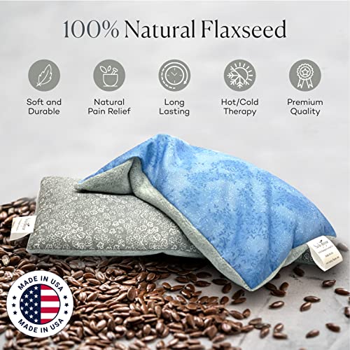 SacksyThyme Microwave Heating Pad for Back, Neck, Menstrual Cramps, Shoulders, Leg Pain Relief - Hot Moist Microwavable Therapy Pack - Flaxseed Hot & Cold Pad Made in USA (Size: 12 x 7) Lavender - size: 12" x 7"