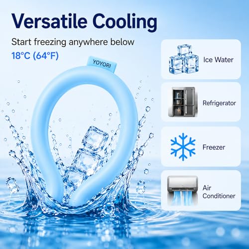 Neck Cooling Tube Wraps, Reusable Ice Ring Neck Cooler for Hot Weather - color: Blue