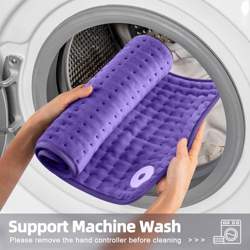 VALGELUIK Heating Pad for Back Pain Relief, 12"x24" Electric Heat Pad Gifts - color: Purple, size: 12 Inch x 24 Inch