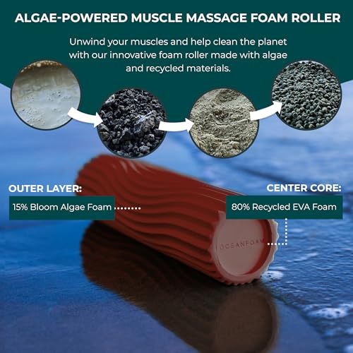 Oceanfoam Ripple Roller - Small Foam Roller for Physical Therapy (Maroon) - color: Maroon