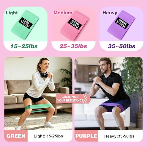 OKbulter Resistance Bands for Working Out, 3 Levels Exercise Bands Set