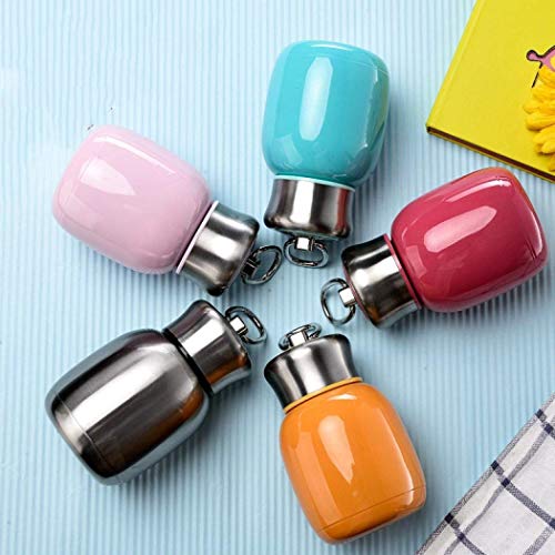 Mini 7 oz Stainless Steel Water Bottle, Small Vacuum Insulated Water Bottle Leak Proof Sport Tumbler Cup Hot and Cold Water Bottle for Women Girls Kids Gift Milk Tea Lunch (Peach pink) - color: peach pink