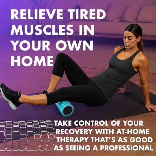 321 STRONG Patented 3-Zone Massage Roller, Medium Density for Exercise - color: Aqua