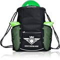 Soccerware Soccer Bag Backpack - Youth & Kids, Organize Sports Gym Equipment - Boys Girls - color: Black