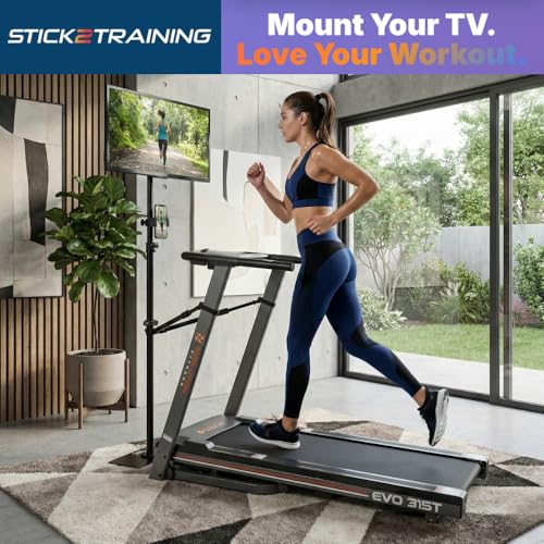 Extra Tall (72”)TV Stand for Treadmill, Exercise Bike & Elliptical – Adjustable VESA Floor Mount for 24-32" TVs – Turn Any Workout Into Screen Time, Never Skip a Training Session Again